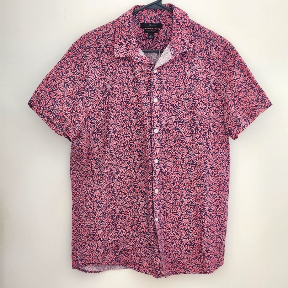 Marc Anthony Slim Fit Linen Blend Button Down SS Shirt Medium - Picture 2 of 7